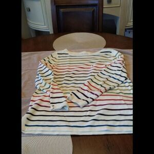 Cream Striped Sweater 